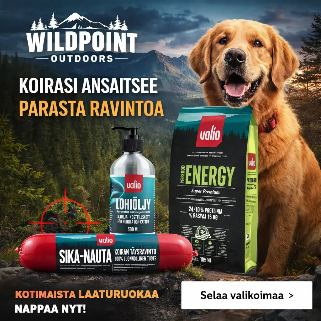 Koiranruoat kaikenikäisille- ja rotuisille koirille Wildpoint Outdoors kaupasta