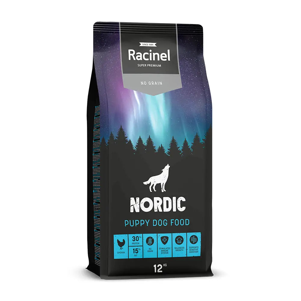 12 kg racinel nordic puppy chicken kana - viljaton koiranruoka 12kg retkeilyvarusteet verkkokaupasta 58,90 €