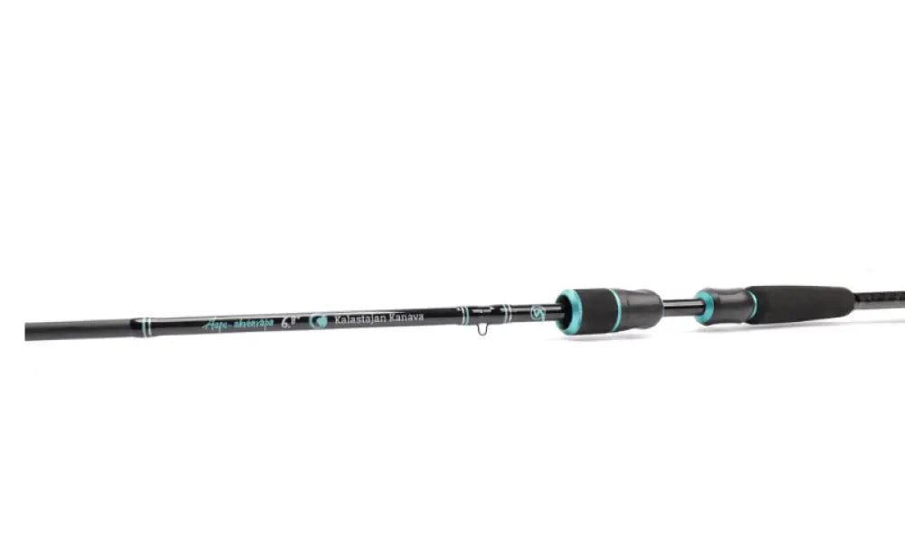Black and teal kalastajan kanava aapo-ahvenvapa 6.8 tuumaa 5-15g nopealla toiminnalla ja textured gripillä wildpoint outdoors brandingillä