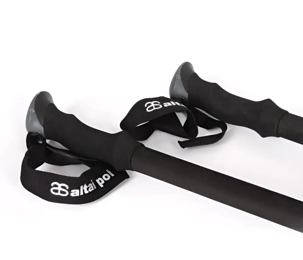 Altai skis pol teleskooppisauvat mustat vaellussauvat ergonomisilla kahvoilla ja säädettävillä remmeillä