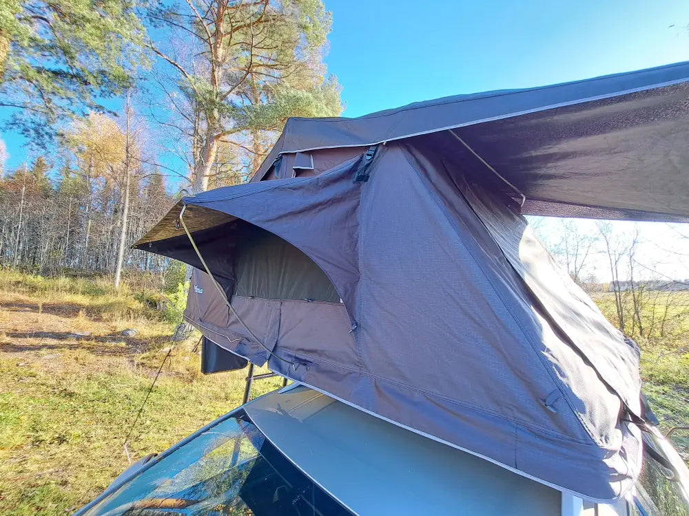 Auton kattoteltta ilma pitkä 1.4 musta harmaa moderni design ja kestävät vahvistetut saumat