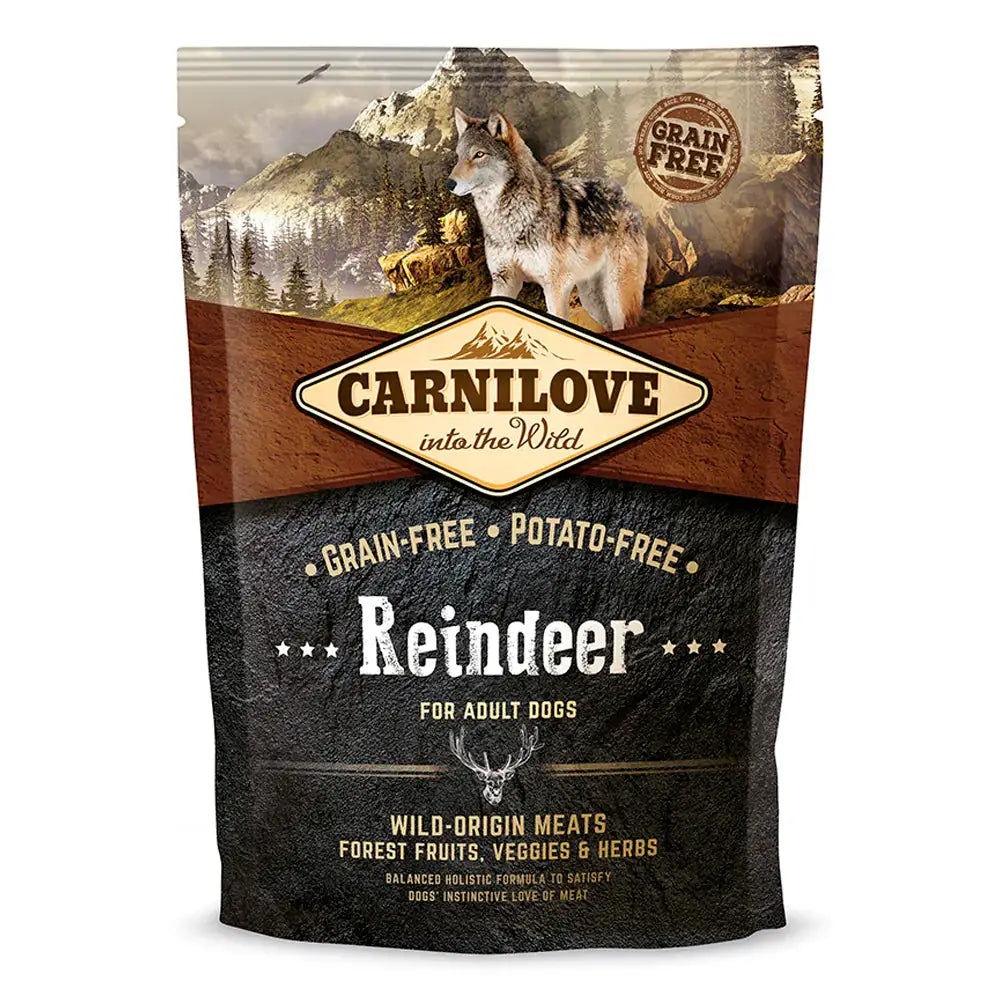 Carnilove poro viljaton ja perunaton täysravinto aikuisille koirille - 1.5kg - poronlihaa sisältävä retkeilyvarusteet