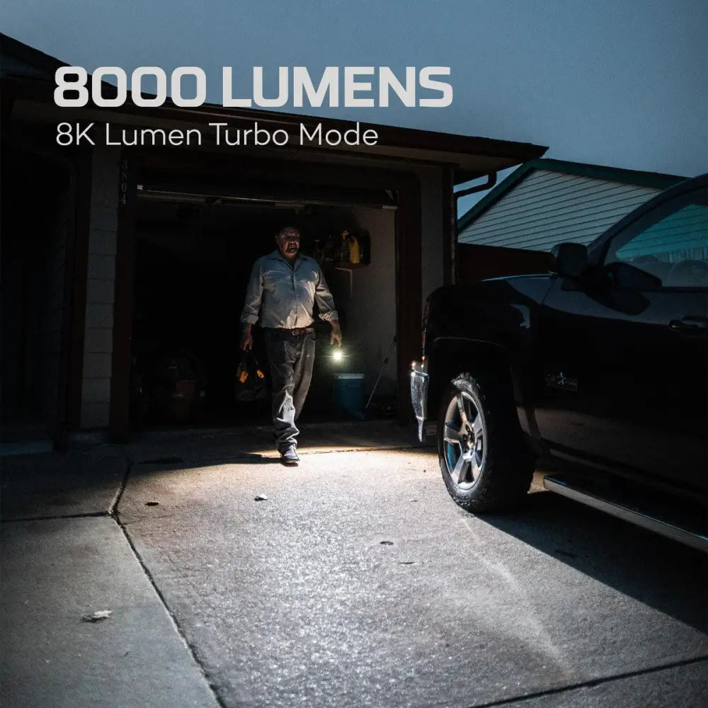 Davinci 8000 tehokas kirkas valkoinen led-työvalo joka tuottaa 8000 lumenia turbo-tilassa