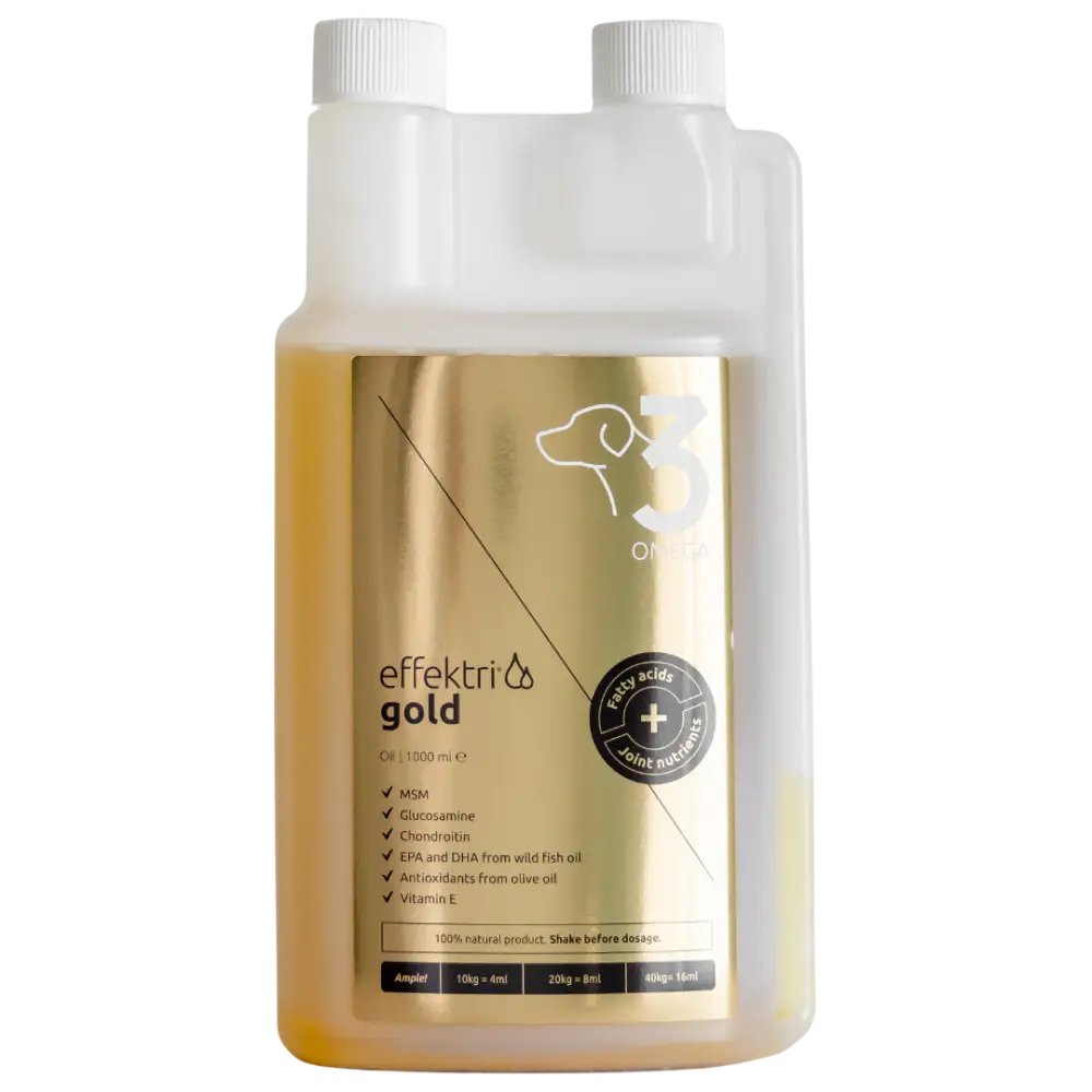 Effektri gold dog - omega-3 + nivelravinteet - effetri 1000ml - omega-3 ja nivelravinteet koirille retkeilyvarusteet
