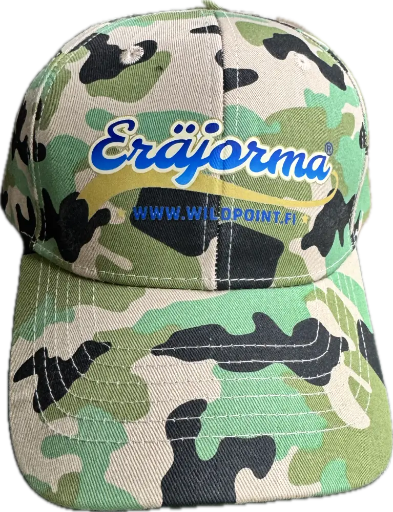 Grön Camo-basebollkeps med eget motiv