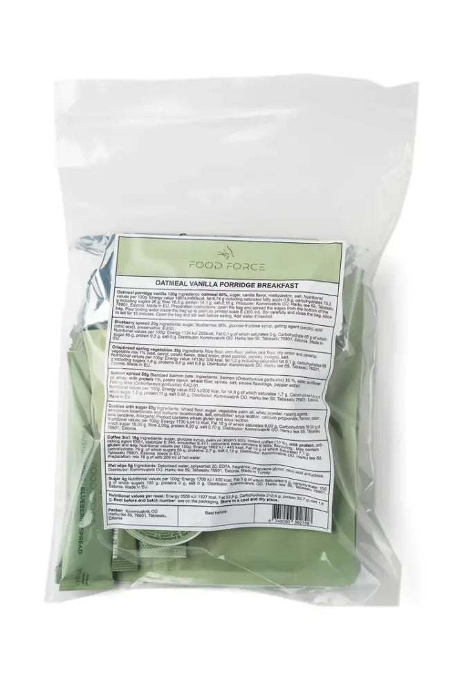 Food force kaurapuuro vaniljapuuro valmis-aamiainen - retkeilyvarusteet verkkokaupasta 9,50 €