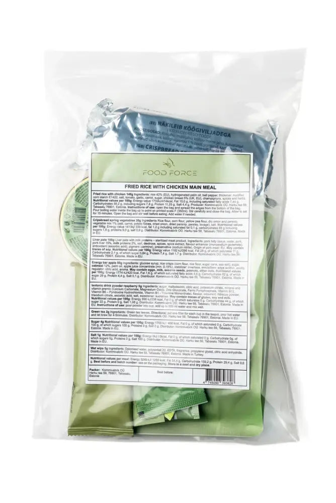 Food force paistettua riisiä ja kanaa mre ateriapaketti - paketti retkeilyvarusteet verkkokaupasta 11,90 €