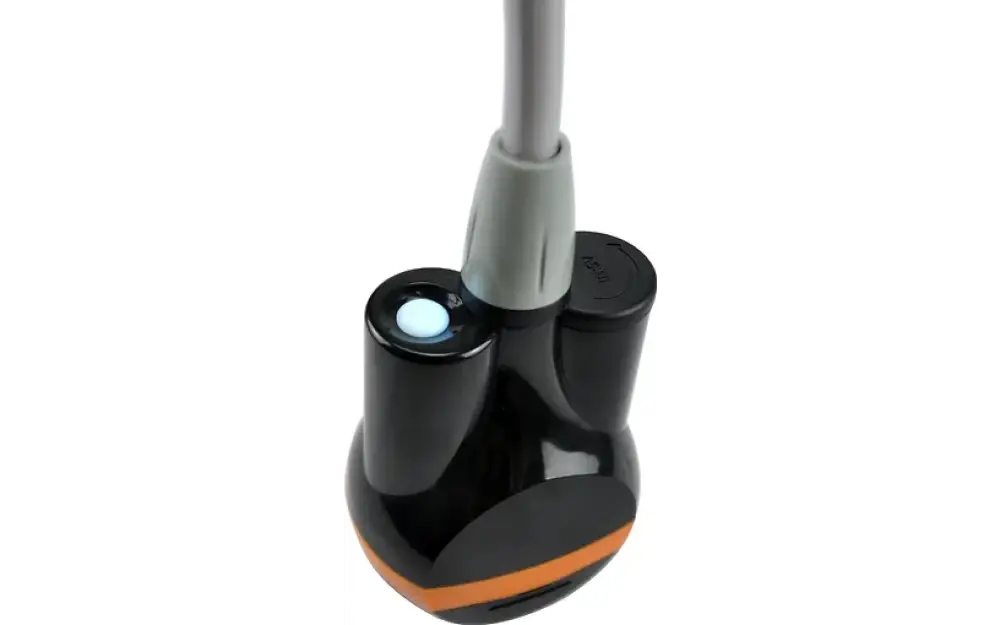 Fujtech ladattava retki- ja mökkisuihku usb-latausasema musta ja oranssi sinisellä merkkivalolla