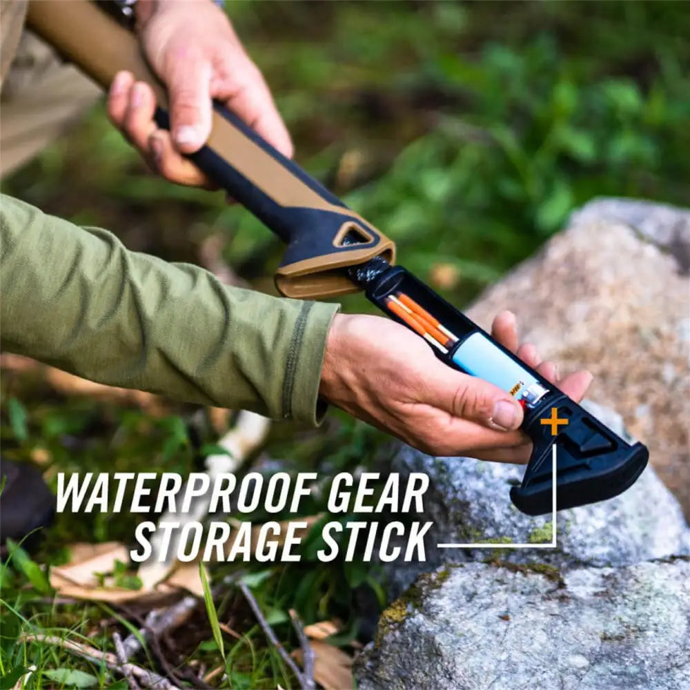 Gerber bushcraft axe tan ja musta vedenpitävä varustetanko kompaktilla modulaarisella ulkokäyttöön