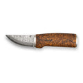 Grandfather knife damascus on tyylikäs veitsi damaskiteräksellä ja teksturoidulla ruskealla kahvalla