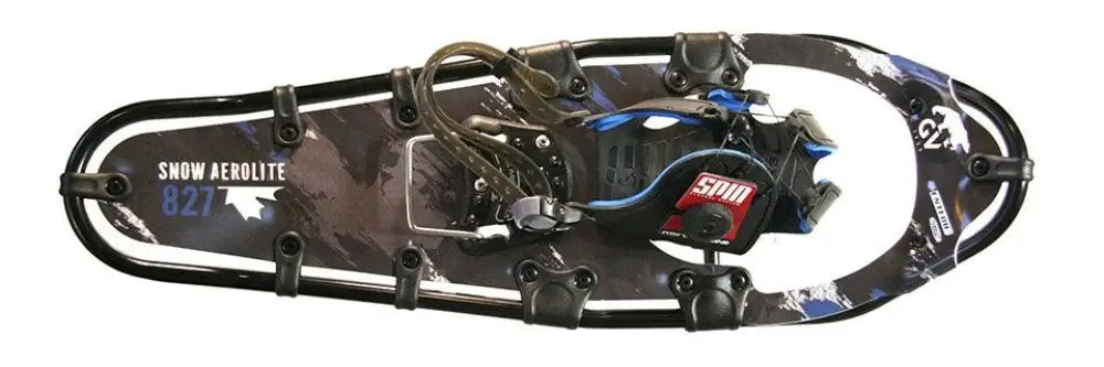 Gv snow aerolite spin 10x36 musta ja sininen snow aerolite 827 lumikenkiä kestävässä ja teksturoidussa designissa