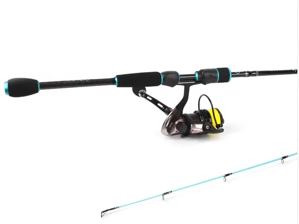 Black and teal aapo ahven 207cm hiilikuitu avokelasarja jäykällä ergonomisella kahvalla ahvenen jigaukseen