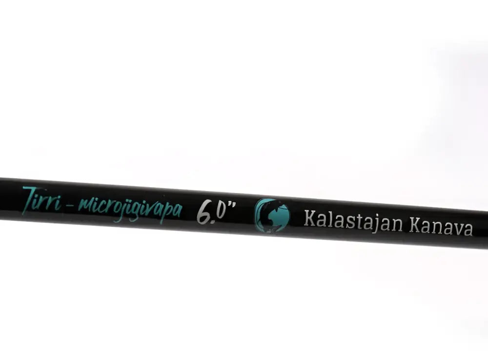 Mustansekalastajan kanava tirri micro vapa 183cm 0.9-8.5g kalastusvapa teal-valkoisella tekstillä