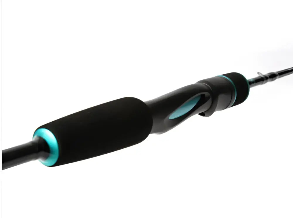 Kalastajan kanava tirri micro vapa 183cm 0.9-8.5g musta kalastuskäsivarsi teal aksenttirinkeillä ja teksturoidulla kahvalla