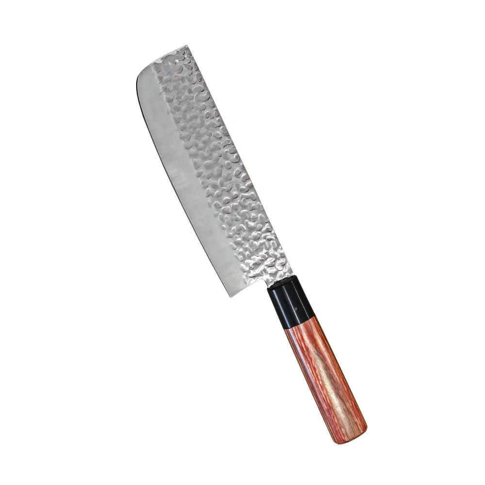 Kanetsune Seki KC-950 nakiri 16,5 cm terävä ruostumaton teräveitsi, vasarakuviollinen terä ja lämminsävyinen puukahva