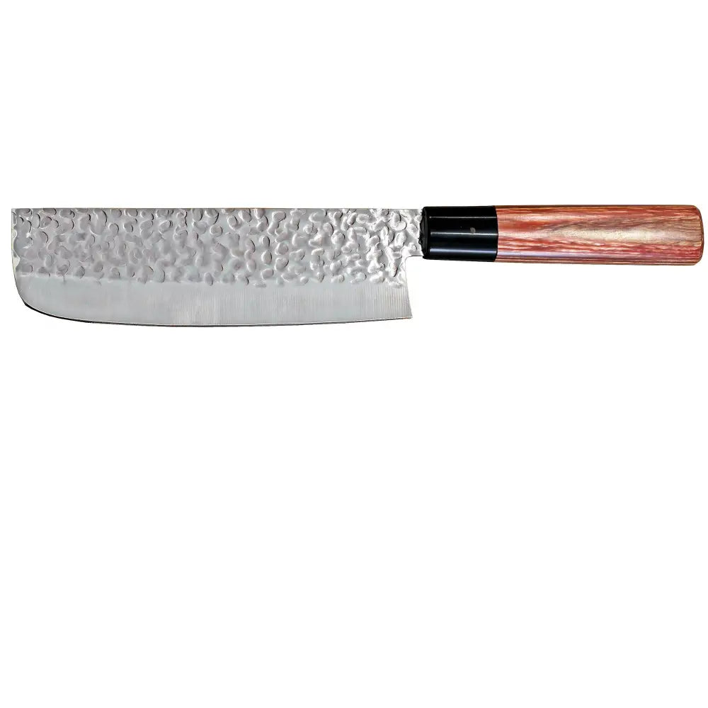 Japanilainen kanetsune seki kc-950 nakiri 16,5 cm vasaratyylinen ruostumattomasta teräksestä valmistettu veitset, punaruskea puukahva ja musta ferruuli