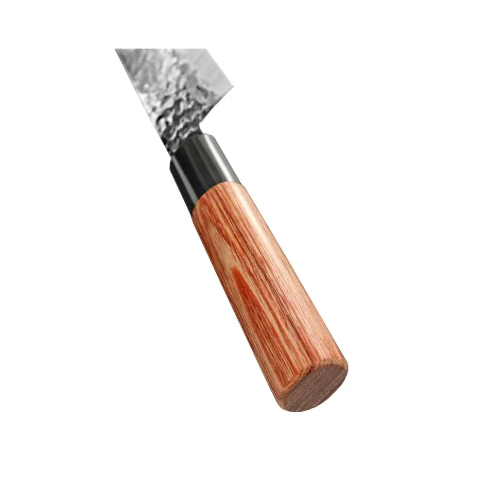 Japanilaistyylinen kanetsune seki kc-950 vihannesveitsi 12 cm vasarakuparisella terällä ja lämpimän sävyisellä puukahvalla
