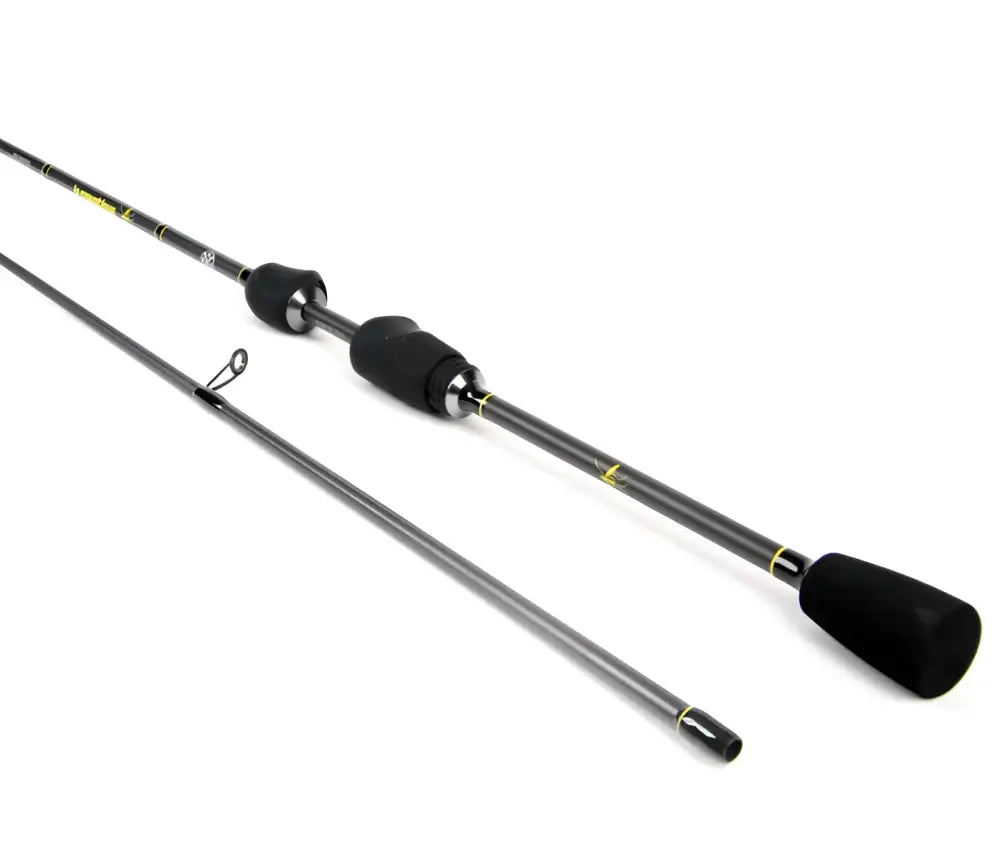 Black and silver la moustique lm-s 198ul avokelavapa with black foam grips and yellow accent markings