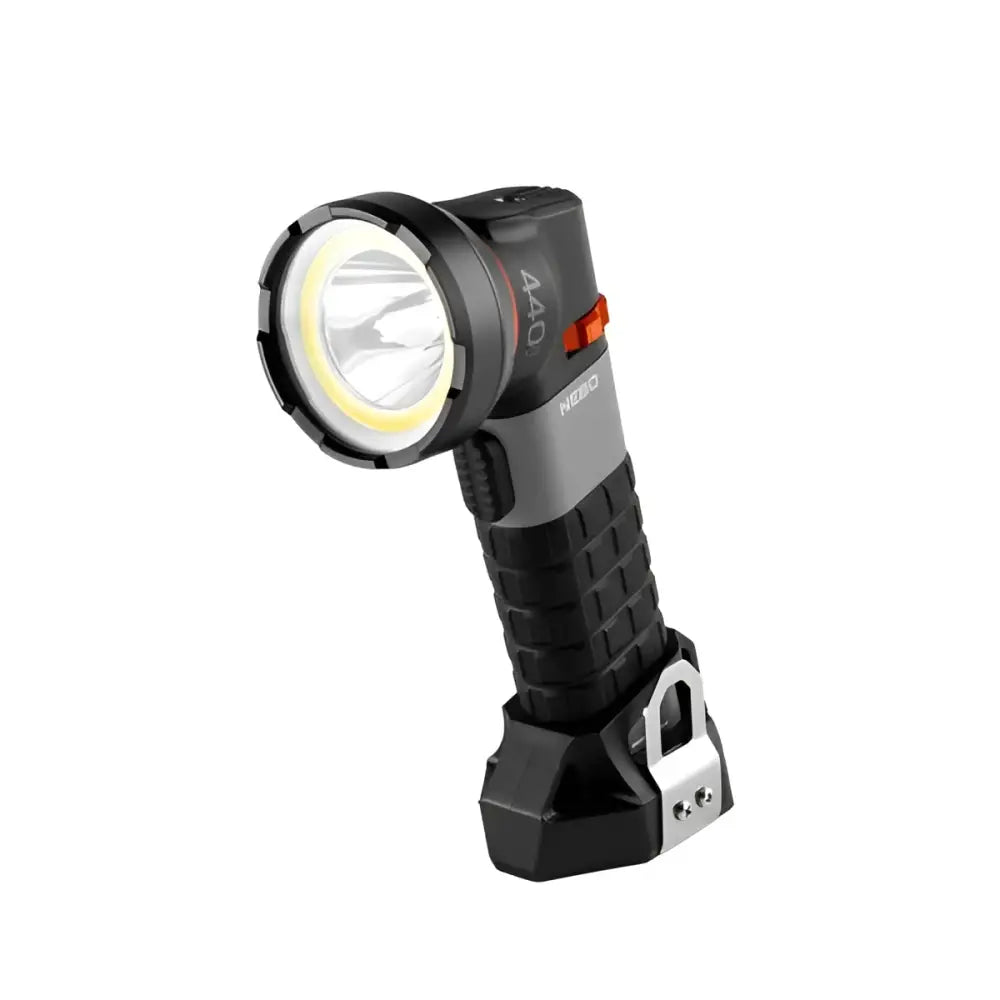 Luxtreme sl 25 r musta ja harmaa nerd 440 led työvalo teksturoidulla kahvalla ja keltaisella kehysrenkaalla