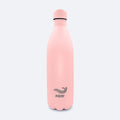 A sleek matte pink stainless steel Meribottles PINK 1000 ML water bottle with a matching lid and subtle meri logo near its base