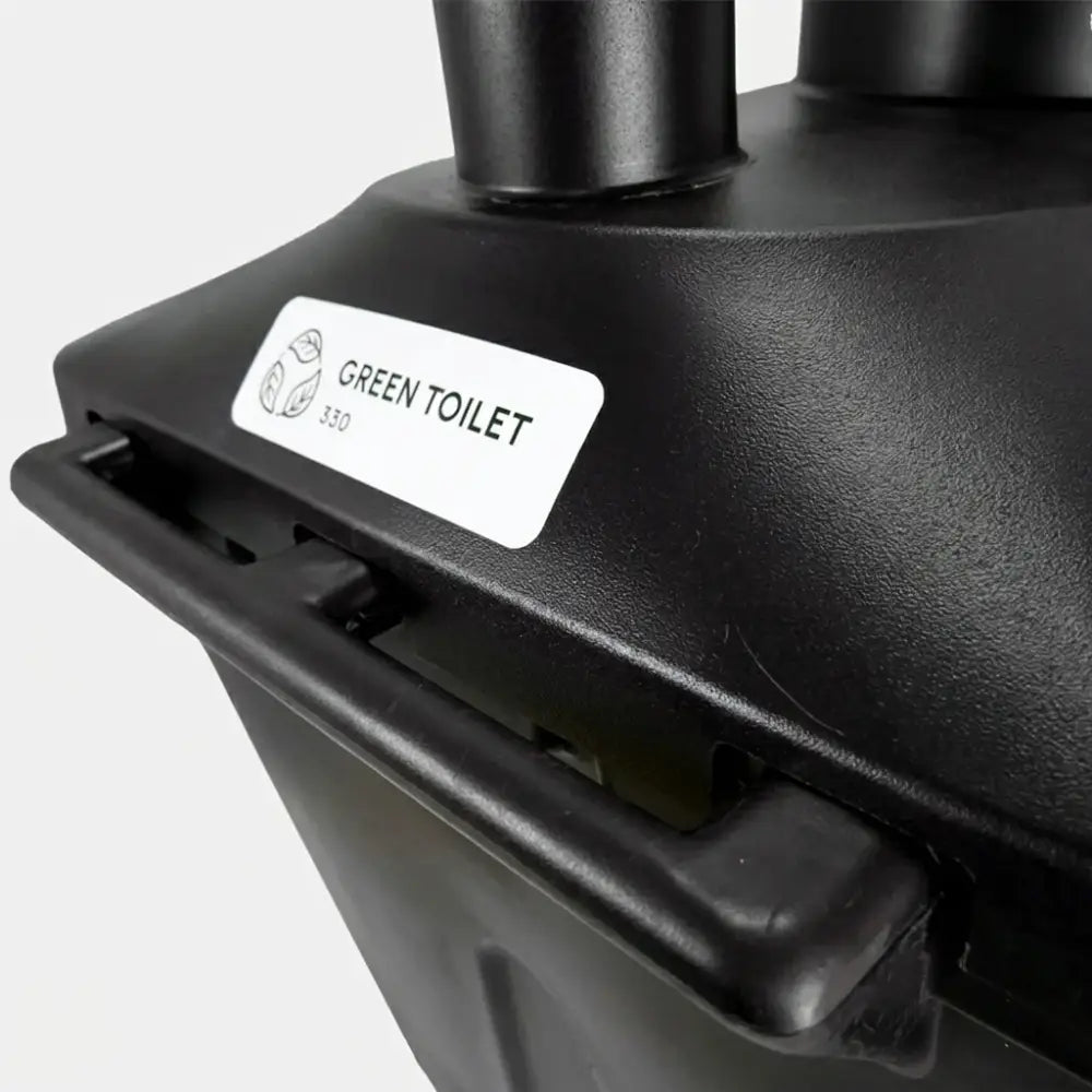Paketti green toilet 330 musta muovinen kompostikäymälä mattapintaisella integroidulla kahvalla