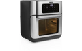 Stainless steel and black princess aerofryer oven airfryer with digital control panel set to 190 degrees