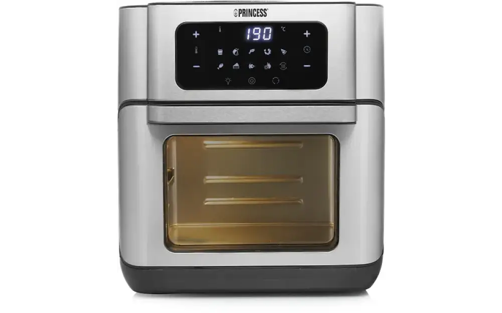 Silver princess aerofryer oven airfryer miniuuni harmaa digitaalipaneelilla ja läpinäkyvällä lasiovella