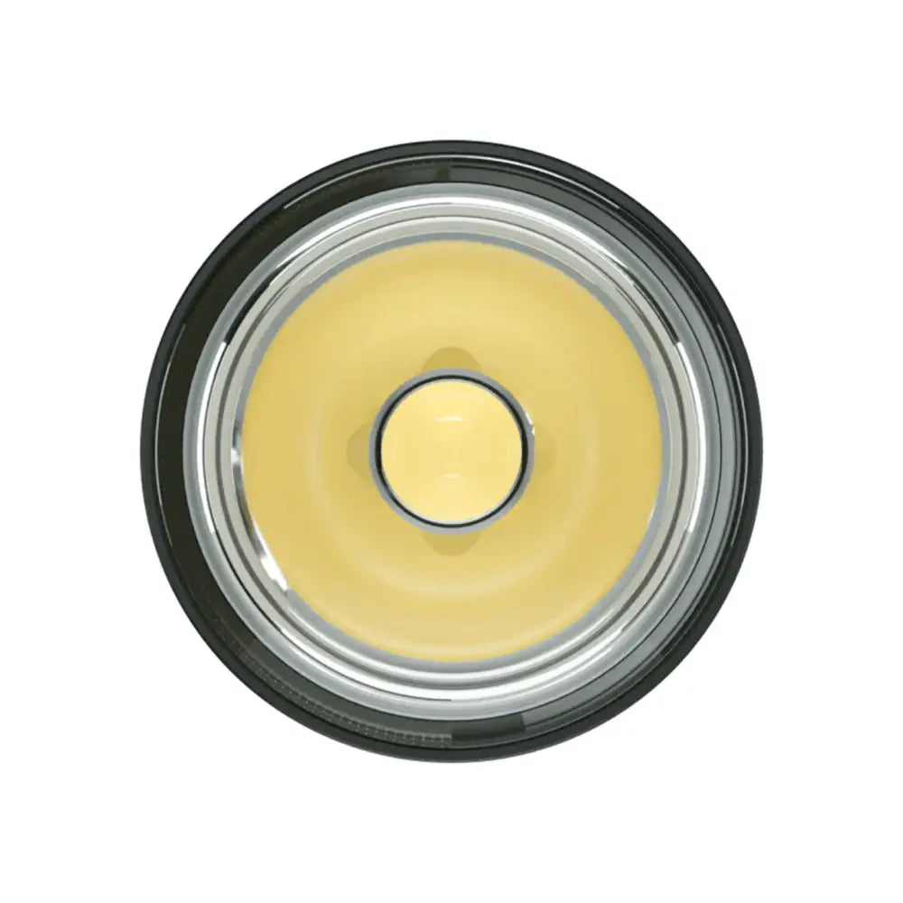 Musta ja hopeanvärinen pyöreä pwr flashlight lighthead 600l led-ajovalo keskipisteen keltaisella valolla