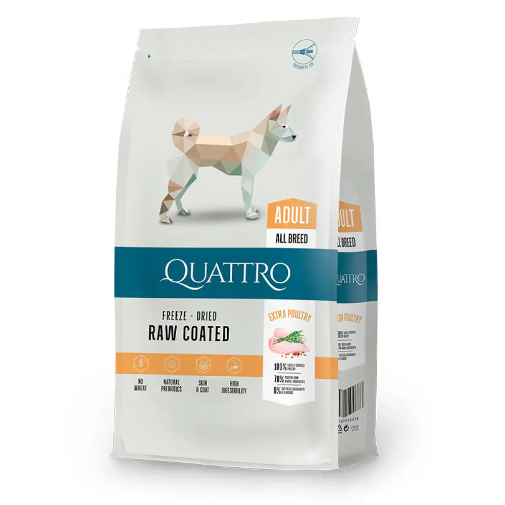 Quattro dog adult poultry all breed - 3kg - koiranruoka täysravinto koirille retkeilyvarusteet verkkokaupasta 13,90 €