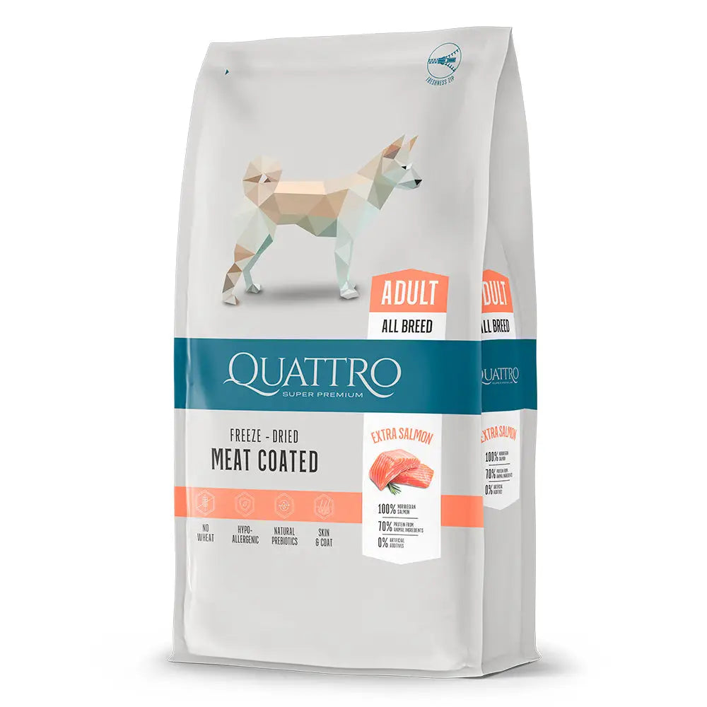 Quattro dog adult salmon all breed - 3kg - koiranruoka retkeilyvarusteet verkkokaupasta 16,90 €