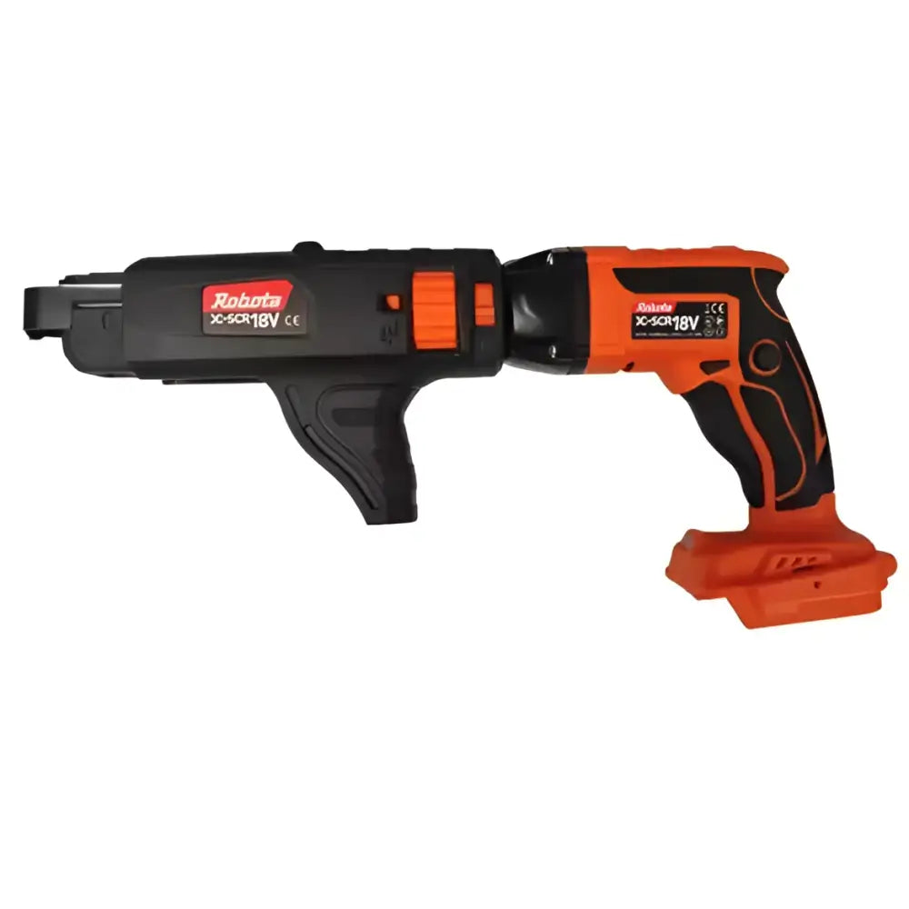 Robota akkukäyttöinen x-sc18v ruuvinväännin oranssi musta ergonomisella kahvalla ja langattomalla käytöllä