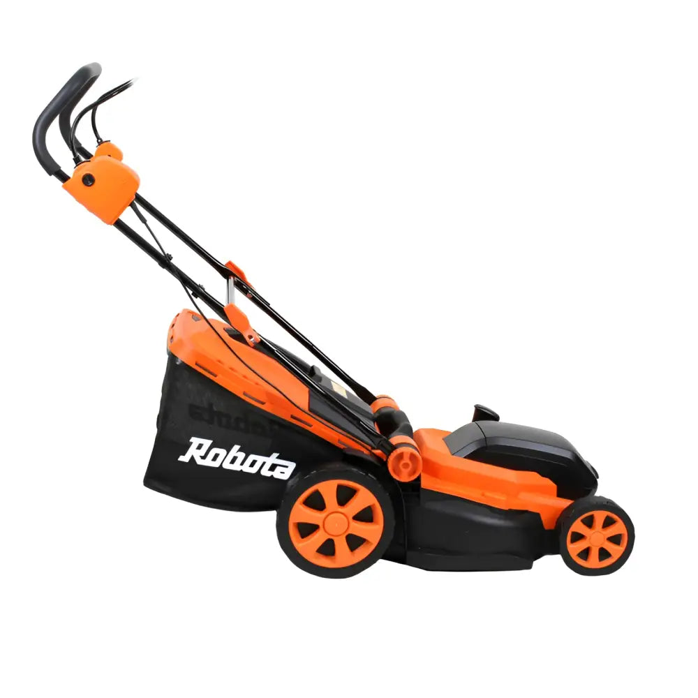 Robota dc-lm36v akkuruohonleikkuri runko oranssi ja musta elektrinen leikkuri modernilla muotoilulla