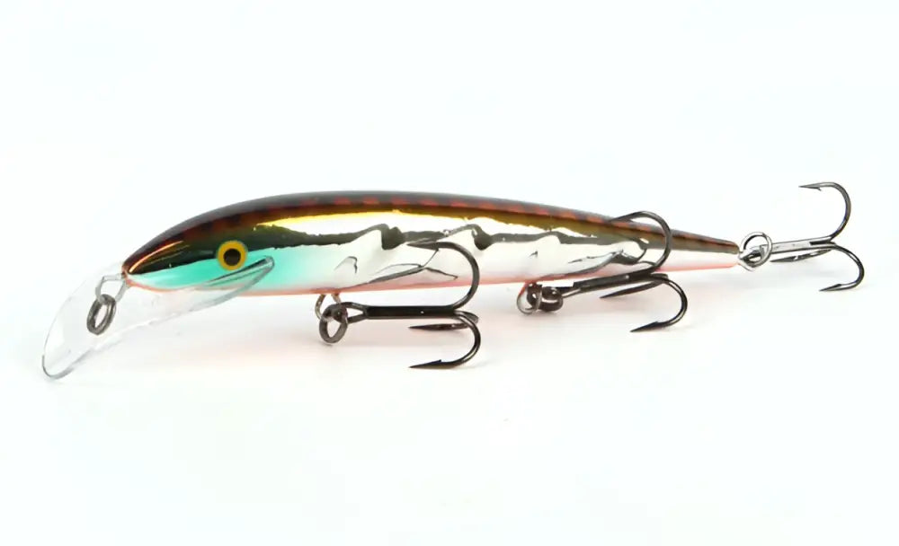 Metalinen ja virtaviivainen scandinavian tackle baron vaaput 130mm kalastusväline turkoosi hopea mustilla yksityiskohdilla ja kolmoiskoukuilla
