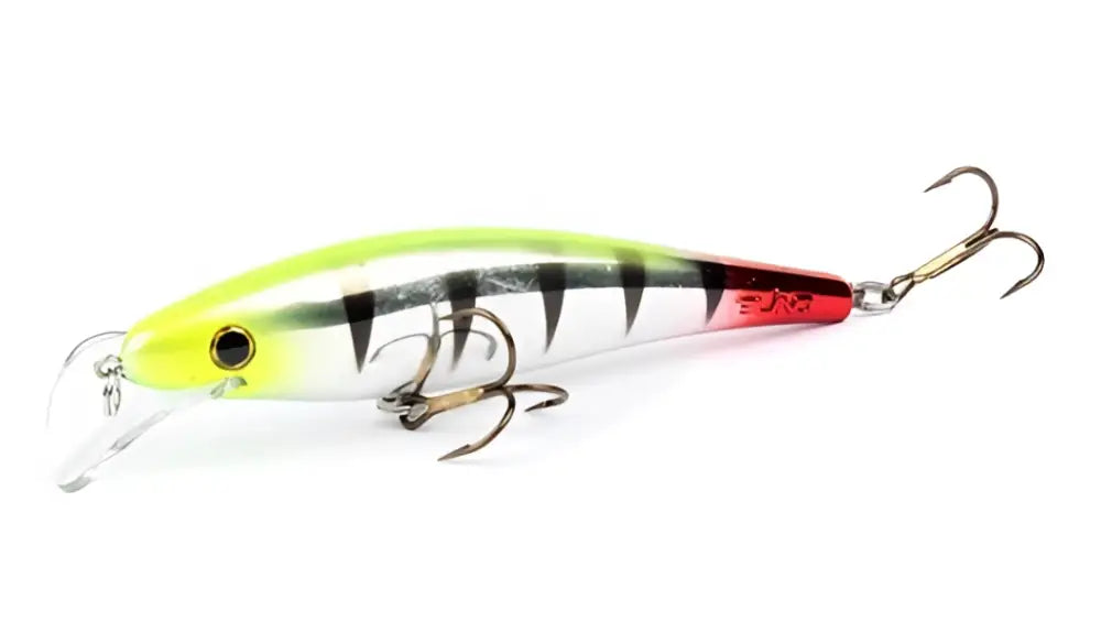 Scandinavian tackle gator wobbler 11cm kirkas keltamusta minnow-tyylinen kalastuspilkki punaisella hännällä ja metallikoukuilla