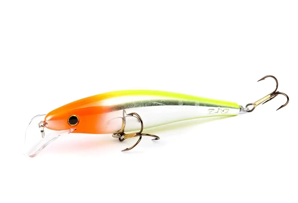 Scandinavian Tackle gator wobbler 11cm oranssi ja neonvihreä minnow-tyylinen kalastuskalastin kirkkaalla muovirungolla