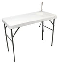 White plastic folding outdoor sink with stainless steel faucet for Scandinavian tackle kalanperkauspöytä 115x60x95cm