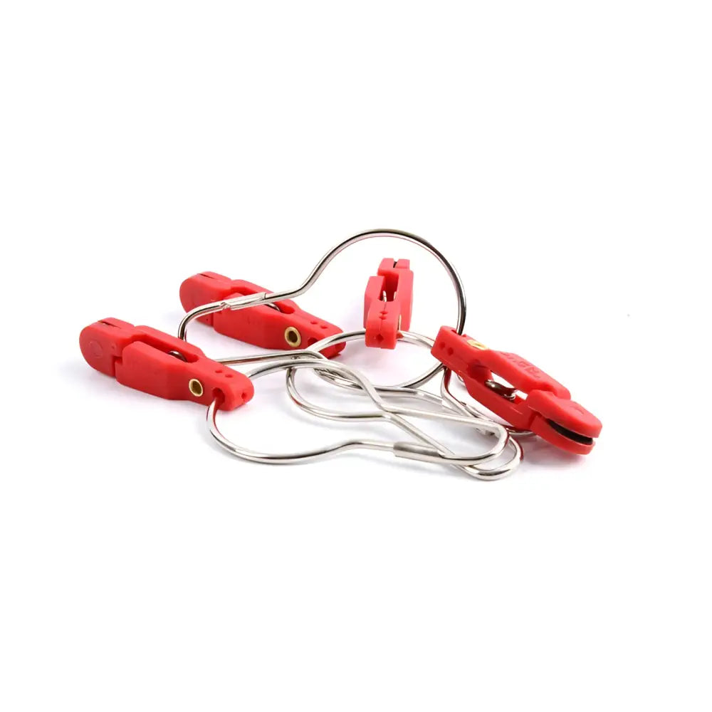 Red plastic-coated metal clips with circular rings for Scandinavian tackle R1 plaanarinlaukaisin 100kpl product set