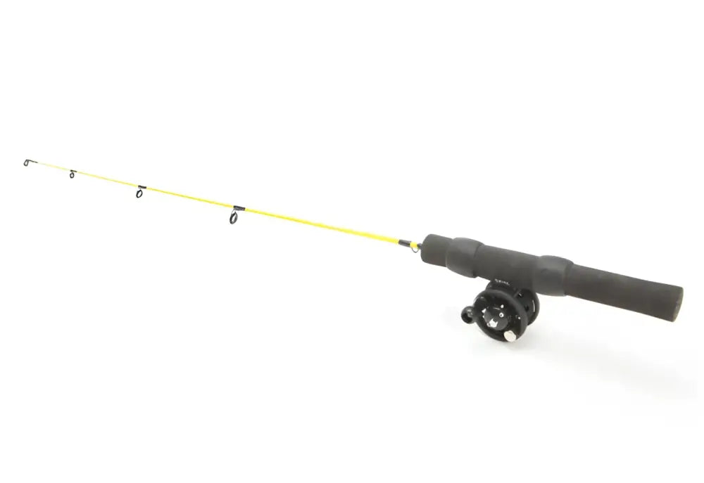 Scandinavian tackle yellow devil ice combo pilkkisarja keltainen kalastusvapa mustalla kahvalla ja kelalla
