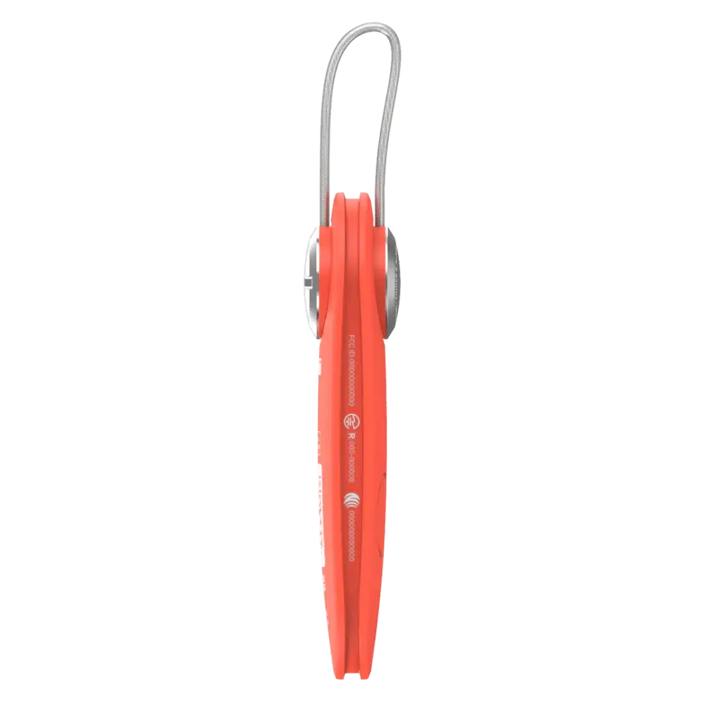 Vibrantti oranssi langaton bluetooth-kuuloke scout travel red tuotteessa hopeametallinen korvakiinnike ja ergonominen muotoilu