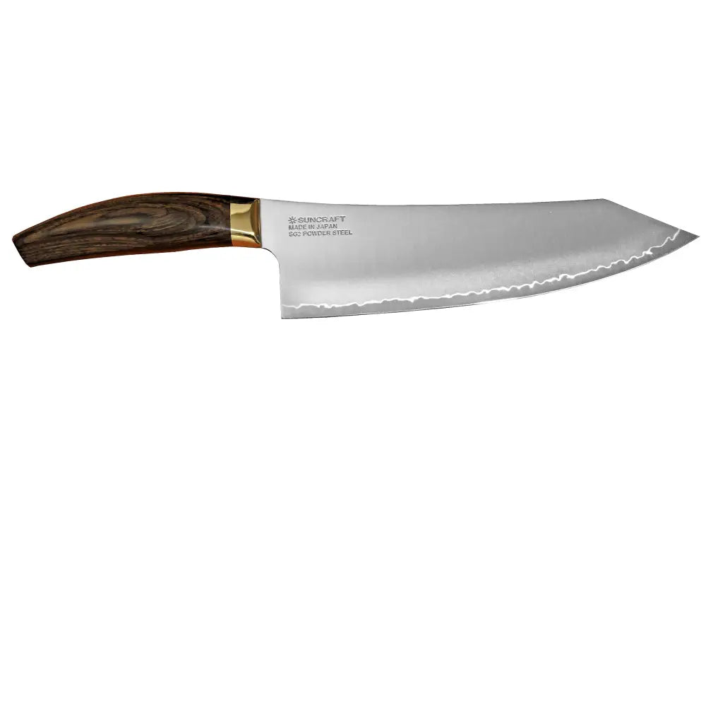 Suncraft Elegancia kokkiveitsi 20 cm, ruostumaton teräs, tumma puukahva ja kullanvärinen vastakappale