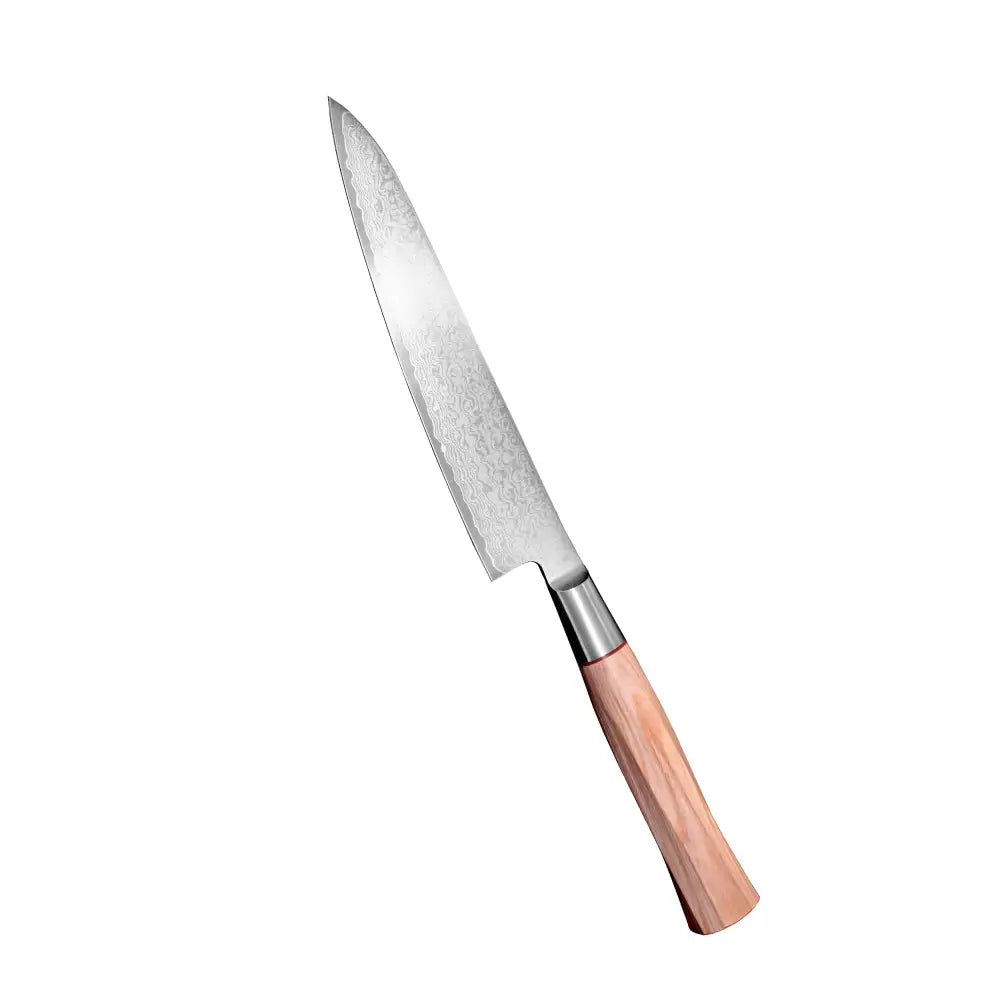 Suncraft senzo damascus twisted octagon 15 cm yleis- ja vihannesveitsi terävä damaskoksetteri ja vaalea puukahva