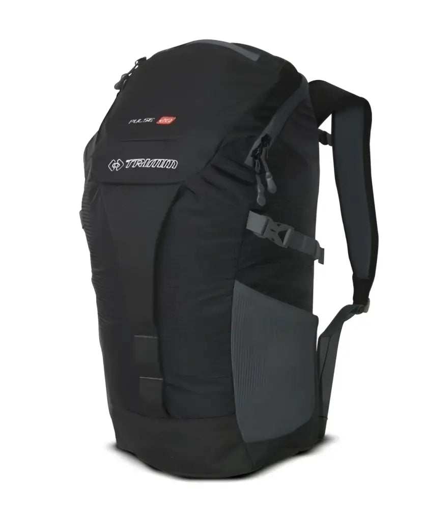 Trimm pulse reppu 20l musta pl-500 reppu harmailla yksityiskohdilla ja kestävästä materiaalista valmistettu design