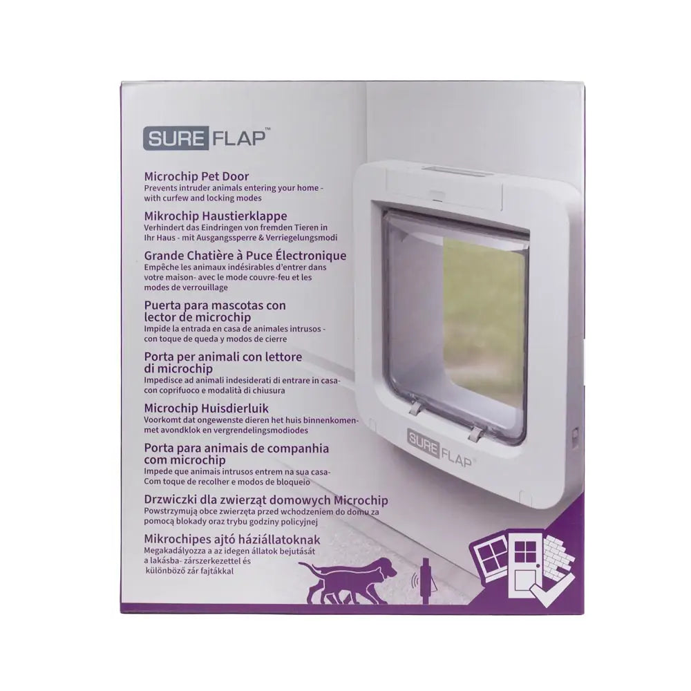 White sureflap mikrochip-läpikulkuovi kirkkaalla muovisetillä modernilla designilla 26.2 x 28.1 cm