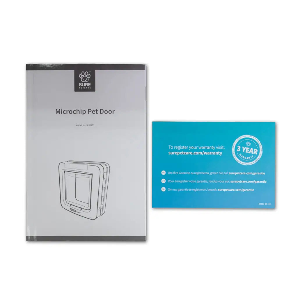 Surepetcare microchip lemmikin ovi sur103 hopeanvärinen modernilla suorakulmaisella muotoilulla 21x21 cm