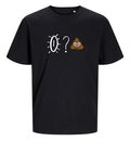 Mustapohjainen vmp by sari unisex t-paita valkoisella ja ruskealla silmä emoji graafikalla