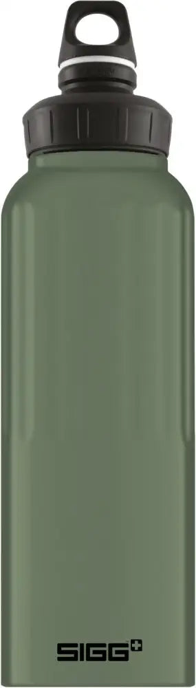 Olive green sigg wmb traveller leaf g touch 1,5 l water bottle with black screw-on cap and loop handle
